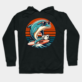 Retro Dolphin Surfer Hoodie